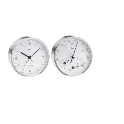 Barigo modern set clock and weatherstation nickled brass 601.1MWAL + 101.3MW