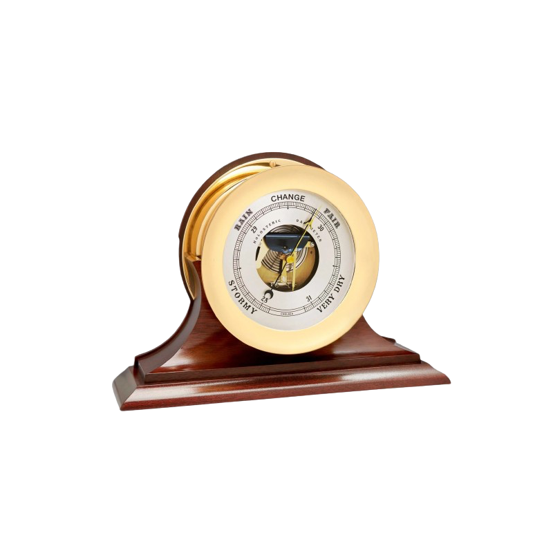Chelsea clock 8 1/2 inch barometer brass on traditional base 29021