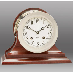 Chelsea Clock glazenslaande klok Nickel op een sokkel 4 1/2 inch 27121