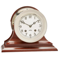 Chelsea Clock glazenslaande klok Nickel op een sokkel 4 1/2 inch 27121