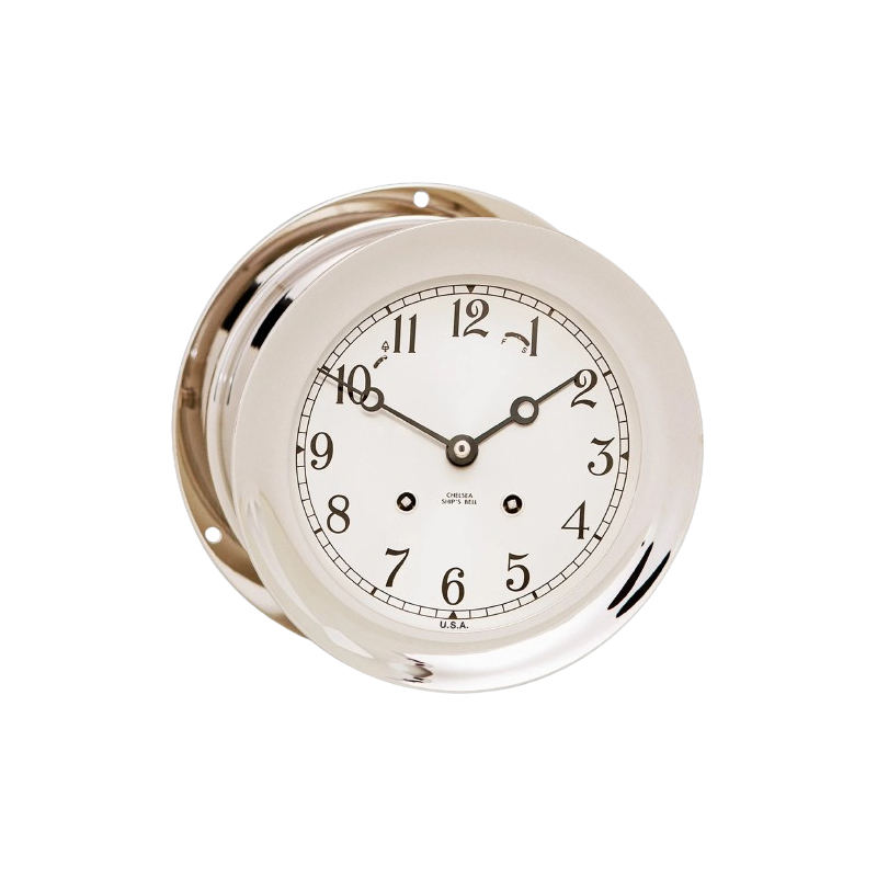 Chelsea Clock glazenslaande klok nikkel 6 inch Arabisch 90496