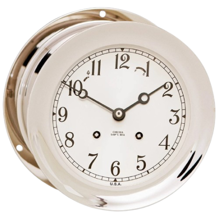 Chelsea Clock glazenslaande klok nikkel 6 inch Arabisch 90496