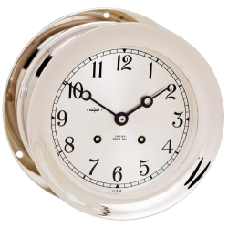 Chelsea Clock 8 1/2" ship's bell clock nickel Arabic 90937