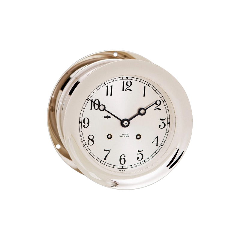 Chelsea Clock 8 1/2" glazenslaande klok nikkel Arabisch 90937