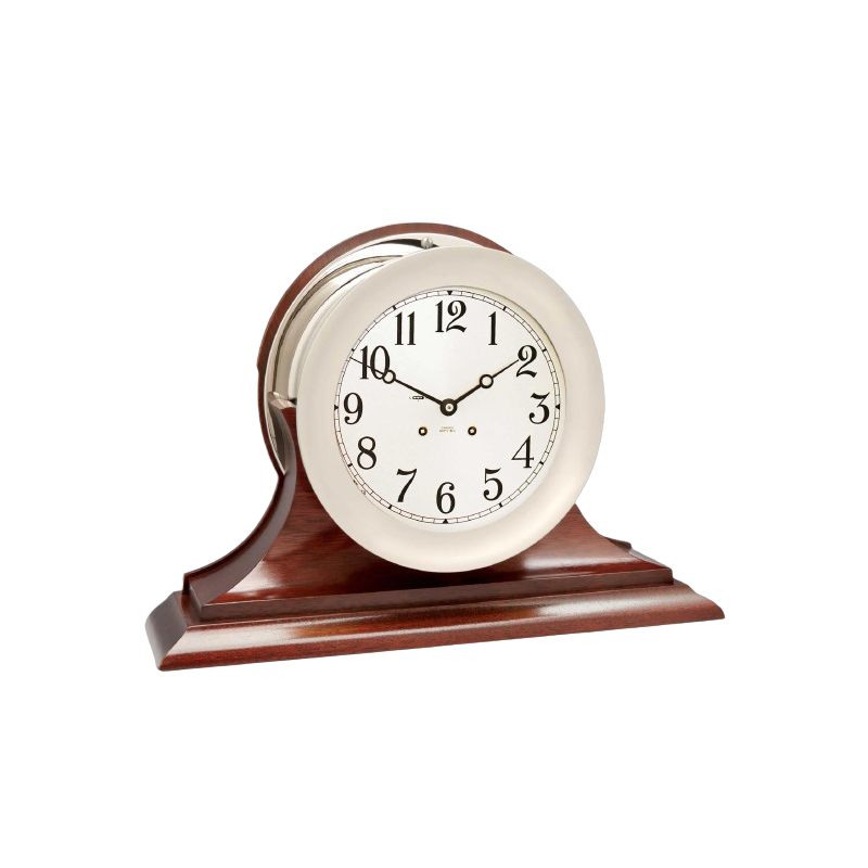Chealse Clock glazenslaande klok op Traditional Base 8 1/2 inch Nikkel 29061
