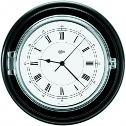 Barigo Captain quartz wall clock chrome-plated black 210mm 1587CR
