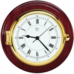 Barigo Captain quartz wall clock mahogany brass 210mm 1587M