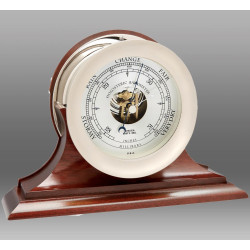Chelsea clock 8 1/2 inch barometer nickel on traditional base 29071