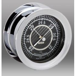 Chelsea Clock Carbon Fiber Barometer Nickel 4 1/2 inch 80120
