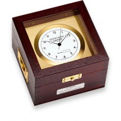 Wempe marine quartz chronometer brass/mahogany model 10057