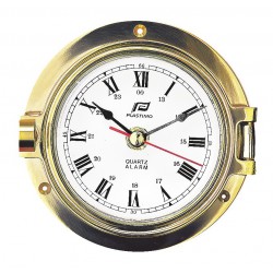 Plastimo 3-inch clock with alarm roman brass 120 mm 12766