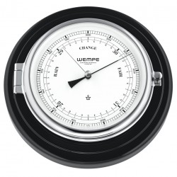 Wempe SKIPPER barometer chrome-plated on black wood CW410002