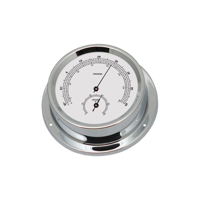 Talamex Thermo-hygrometer serie 125 messing verchroomd