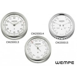 Wempe Pilot V ships clock set stainless steel 100mm CW250014-CW250013-CW250015 shipsclockshop.com