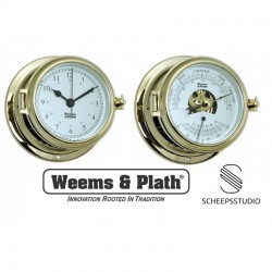 Weems & Plath Endurance II 115 barometer-clock set brass 152mm 510500-510733