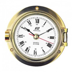 Plastimo 3 inch brass clock set with alarm 120mm 12766-12767-18683 shipsclockshop.com shipsclock
