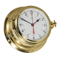 Schatz Midi quartz ship's bell clock brass Arabic 155mm 450CA