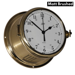Schatz Royal quartz clock brushed brass Arabic 180mm 481CA
