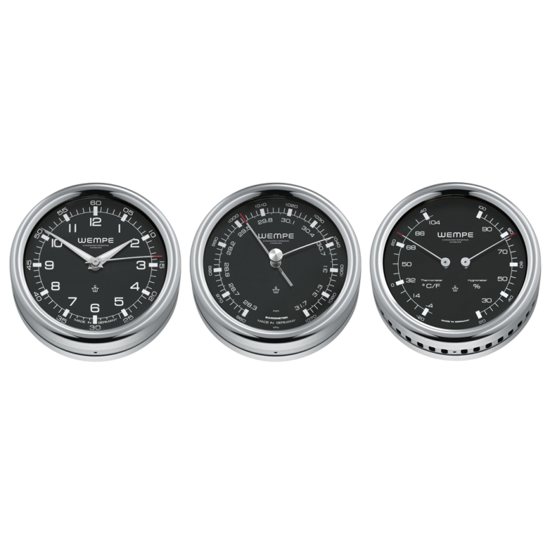 Wempe Pilot III set stainless steel black dial 100mm CW250007-CW250008-CW250009