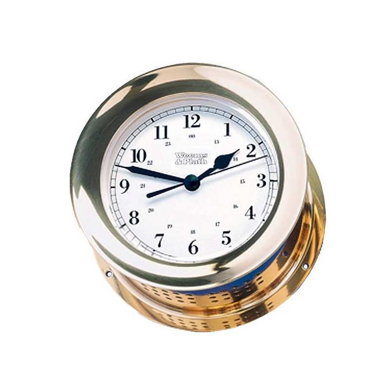 Weems and Plath Atlantis quartz clock brass 138mm 200500
