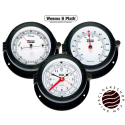 Weems and Plath Bluewater set getijden klok barometer thermometer zwart 140mm 150300-150700-151200