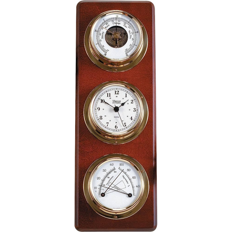 Weems & Plath quartz klok, barometer en comfortmeter weerstation 721700