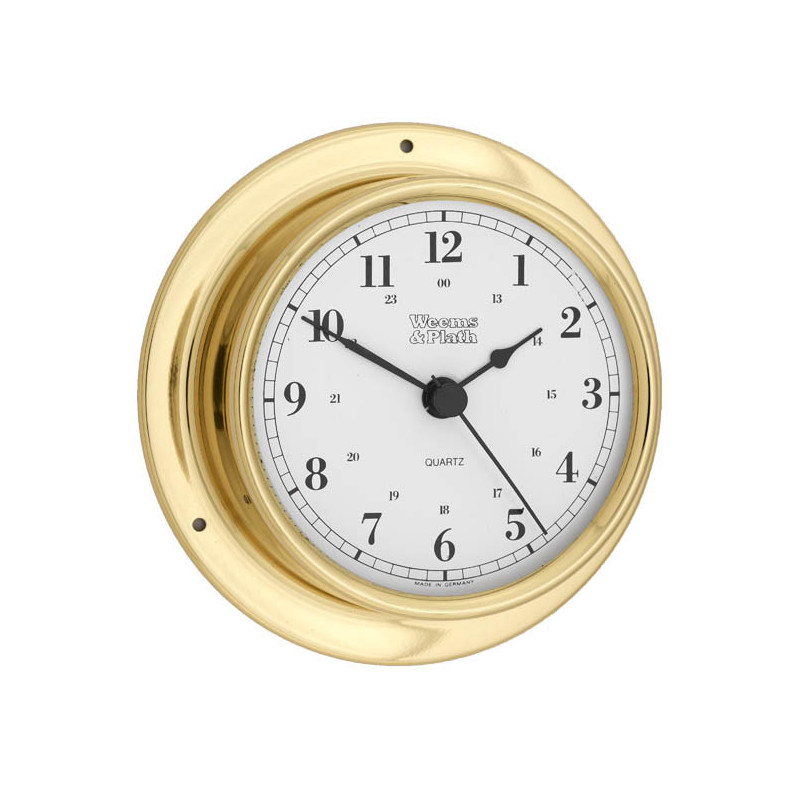Weems and Plath Trident Quartz Clock brass 108mm 6010500