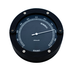 Baltic clock set black 110mm Autonautic Instrumental SBP shipsclockshop.com hygrometer