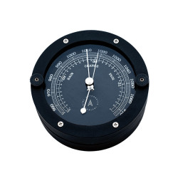Baltic clock set black 110mm Autonautic Instrumental SBP shipsclockshop.com barometer