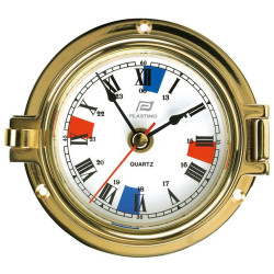 Plastimo 3 inch clock with silent zones roman brass 120mm 12768