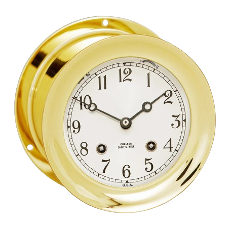 Chelsea Clock glazenslaande klok messing 4 1/2 inch Arabisch 21083
