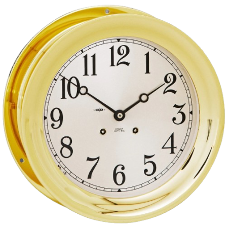 Chelsea Clock 8 1/2" glazenslaande klok messing Arabisch 20937