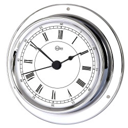 Barigo Tempo quartz clock Roman chrome ø110mm 683CR
