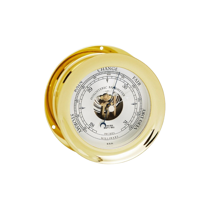 Chelsea clock Barometer Brass ø 6" 20825
