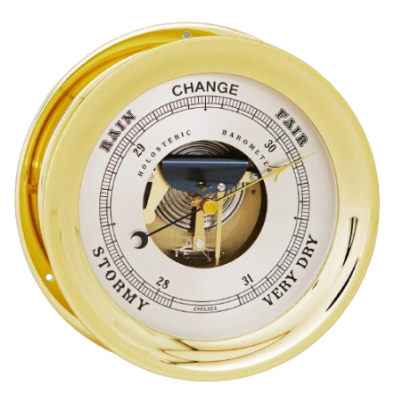 Chelsea clock Barometer Brass  8 1/2 inch 20941