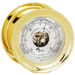 Chelsea Clock 4 1/2 inch barometer brass on traditional base 27021