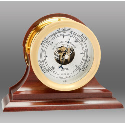 Chelsea clock Barometer Brass on Traditional Base ø 4 1/2" 27021