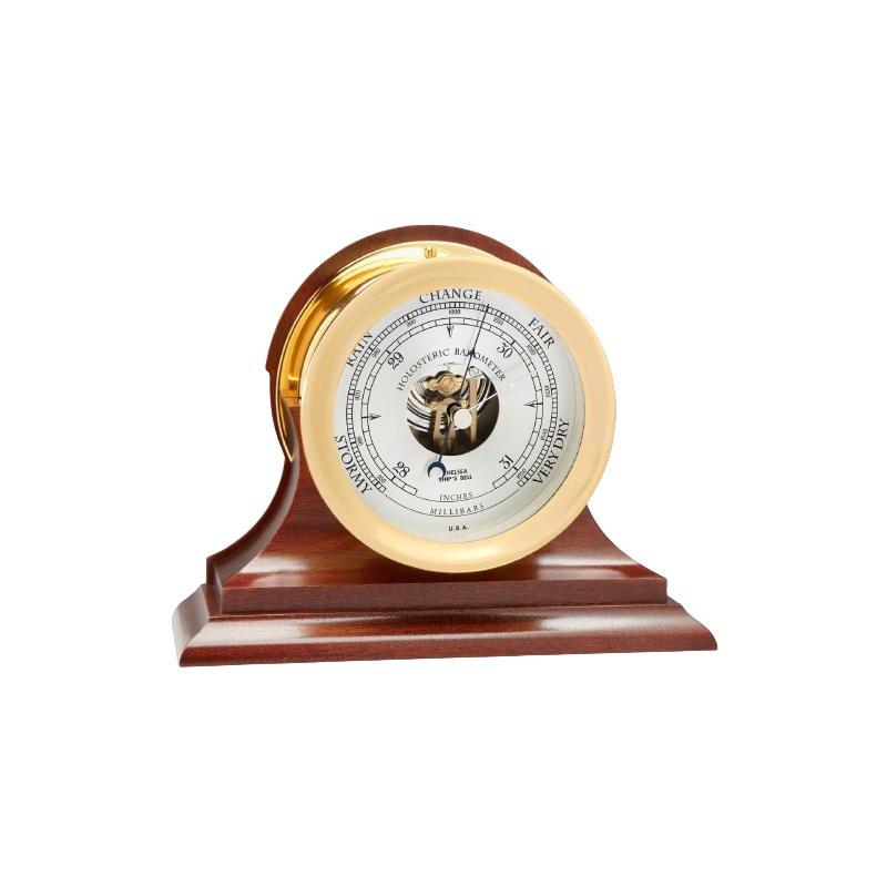 Chelsea Clock 4 1/2" barometer brass on traditional base 27021