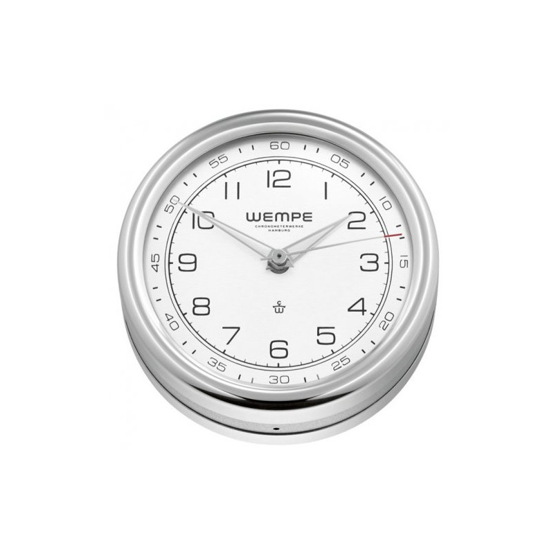 Wempe PILOT V Ship's clock stainless steel polished Arabic 100mm CW250013