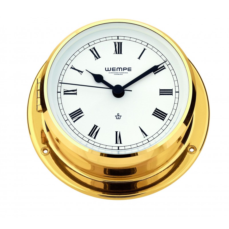 Wempe Skiff Ship's clock Brass Roman 110mm CW070002
