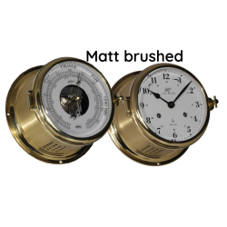 Schatz Royal set mechanical clock and barometer brushed brass 180mm 481CSA+481B