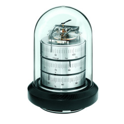 Barigo weather station barometer thermometer hygrometer nickel-plated brass black base 3026.2