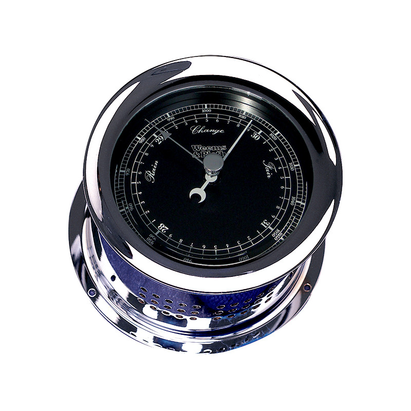 Weems & Plath Atlantis Premiere barometer chrome black dial 138mm 220704