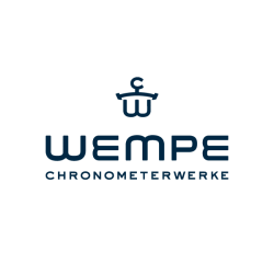 Wempe Bremen II ships bell clock brass chrome Roman 150mm CW360001 shipsclockshop.com logo