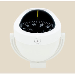 Autonautic Bracket mount compass. 85mm. flat dial. White C12-003