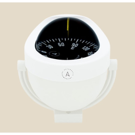 Autonautic Bracket mount compass. 85mm. Flat dial. White C12-003