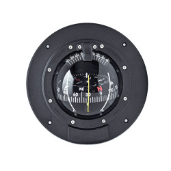 Bulkhead mount compass 100mm flat card - Black Autonautic C10-0038