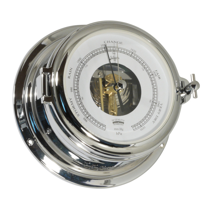 Schatz Midi open dial barometer chrome-plated 155mm 453BO