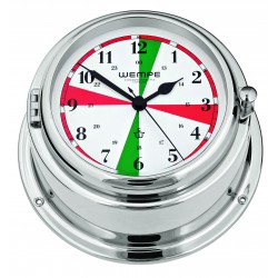 Wempe Bremen II Radioroom clock with silent sectors chrome-plated Arabic 150mm CW360008 shipsclockshop.com