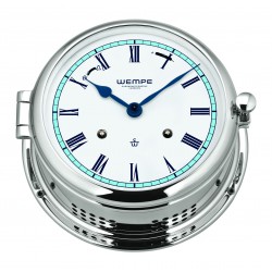 Wempe ADMIRAL II striking clock chrome-plated brass blue Roman 185mm CW460001